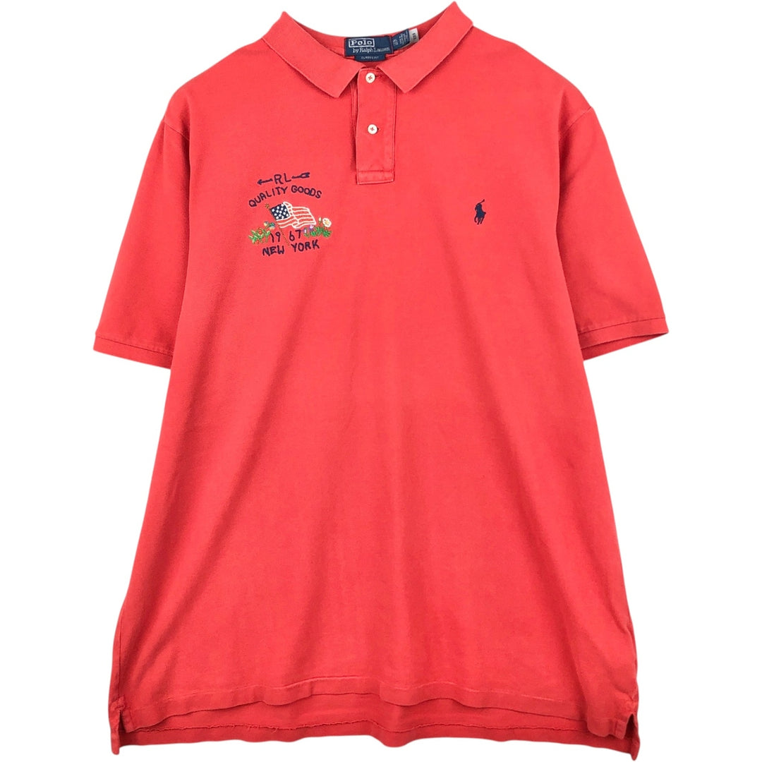Ralph Lauren POLO by Ralph Lauren CLASSIC FIT Short-Sleeve Polo Shirt, Men's Size XXL (approx.) cotton red type Vintage Second Hand
