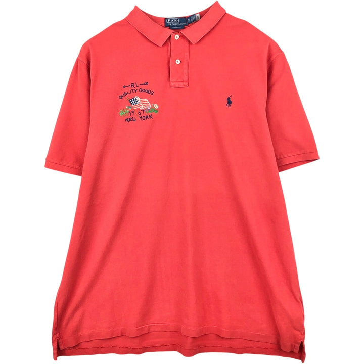 Ralph Lauren POLO by Ralph Lauren CLASSIC FIT Short-Sleeve Polo Shirt, Men's Size XXL (approx.) cotton red type Vintage Second Hand