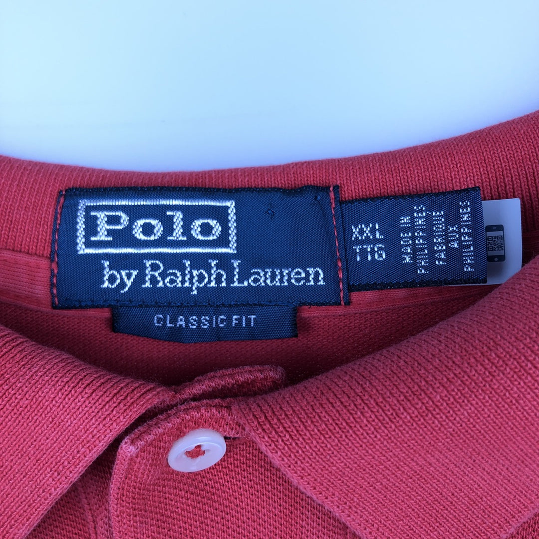 Ralph Lauren POLO by Ralph Lauren CLASSIC FIT Short-Sleeve Polo Shirt, Men's Size XXL (approx.) cotton red type Vintage Second Hand