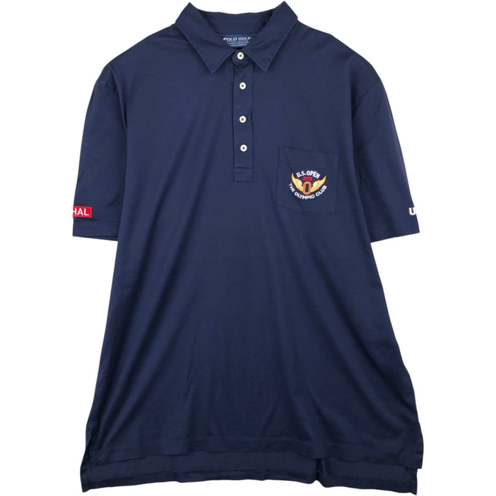 Ralph Lauren POLO GOLF Short Sleeve Polo Shirt Men's XL Pima Cotton navy blue type Vintage Second Hand