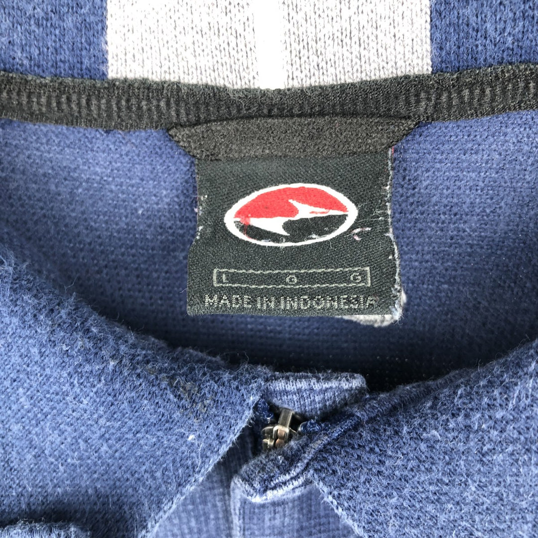 90s-00'S Nike One-Point Half-Zip Short-Sleeve Polo Shirt, Men's Size L (Equivalent), Vintage cotton navy blue type Vintage Second Hand