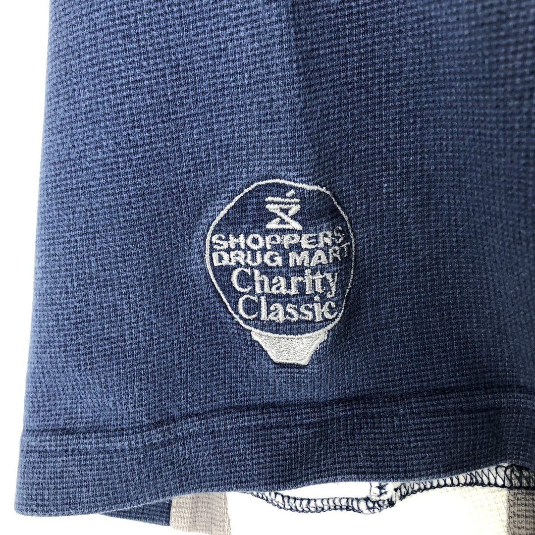 90s-00'S Nike One-Point Half-Zip Short-Sleeve Polo Shirt, Men's Size L (Equivalent), Vintage cotton navy blue type Vintage Second Hand