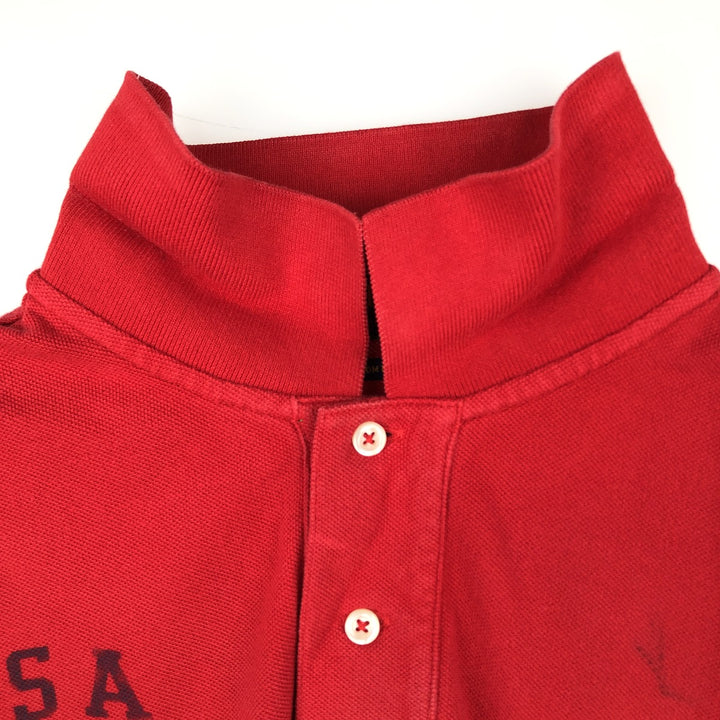 Ralph Lauren POLO RALPH LAUREN CUSTOM FIT American flag print Big Pony short-sleeved polo shirt, men's size XL equivalent. cotton red type Vintage Second Hand