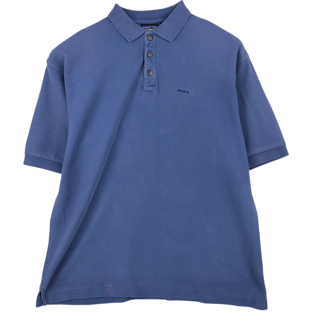 1990'S Patagonia Organic Cotton Short-Sleeve Polo Shirt, Men's Size S (Equivalent), Vintage cotton Indigo Vintage Second Hand