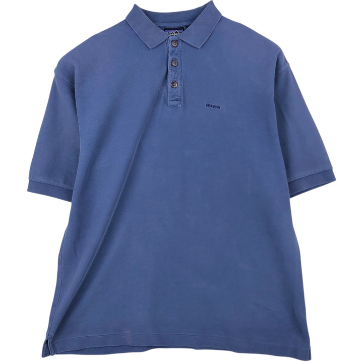 1990'S Patagonia Organic Cotton Short-Sleeve Polo Shirt, Men's Size S (Equivalent), Vintage cotton Indigo Vintage Second Hand