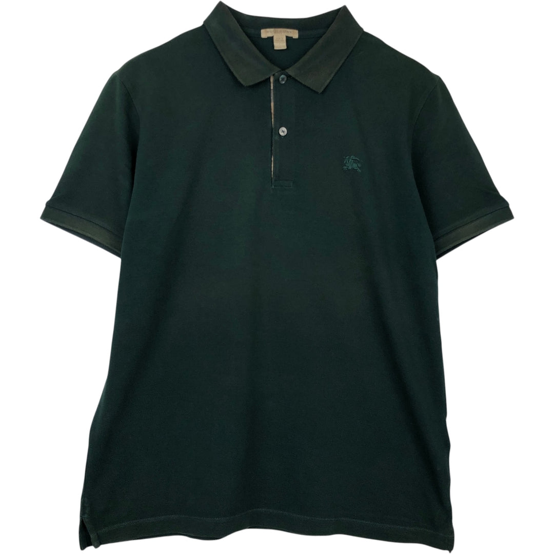 Burberry's BRIT short sleeve polo shirt, men's size L cotton Green type dark green Vintage Second Hand