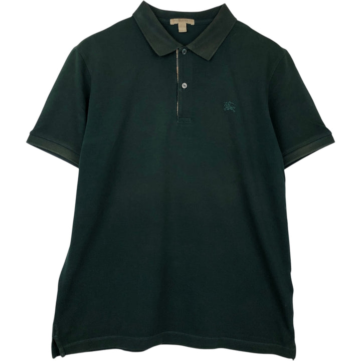 Burberry's BRIT short sleeve polo shirt, men's size L cotton Green type dark green Vintage Second Hand