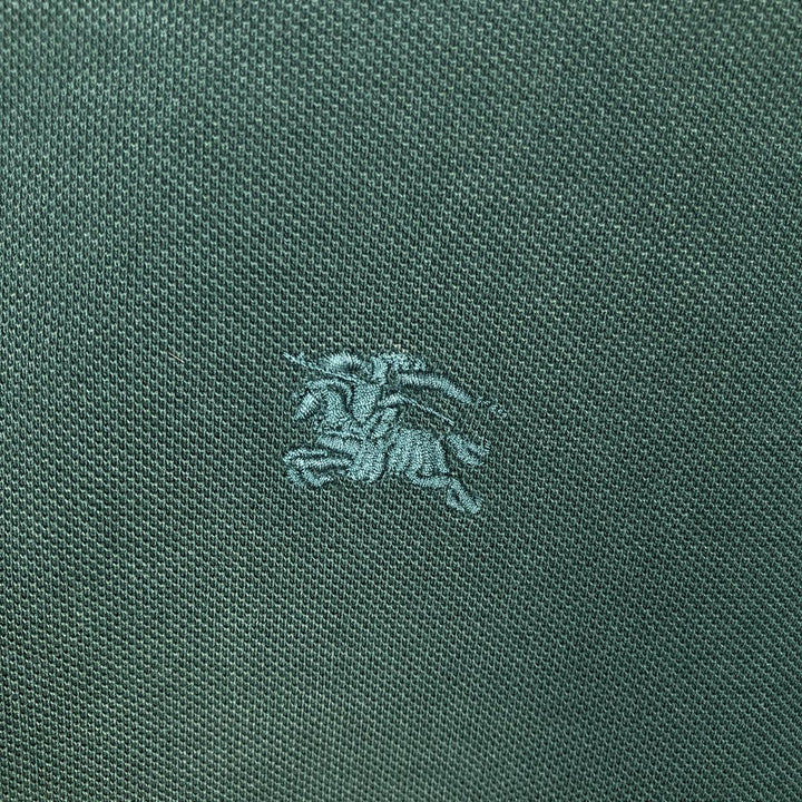 Burberry's BRIT short sleeve polo shirt, men's size L cotton Green type dark green Vintage Second Hand