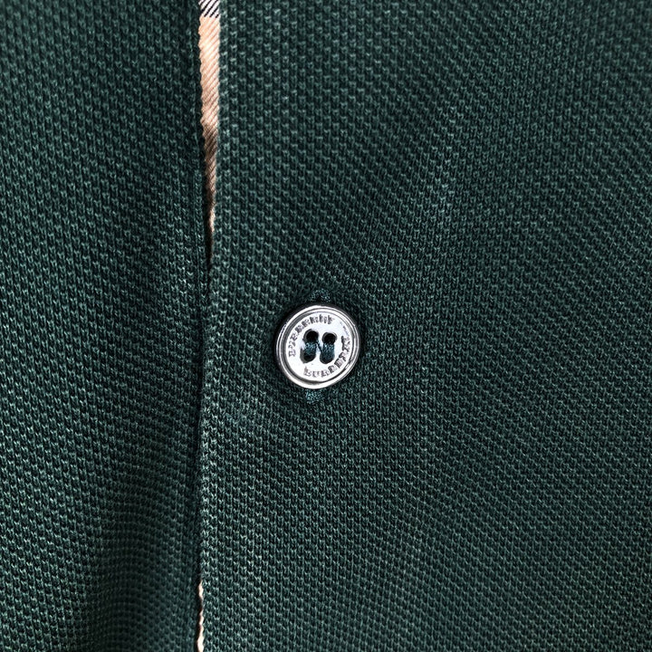 Burberry's BRIT short sleeve polo shirt, men's size L cotton Green type dark green Vintage Second Hand