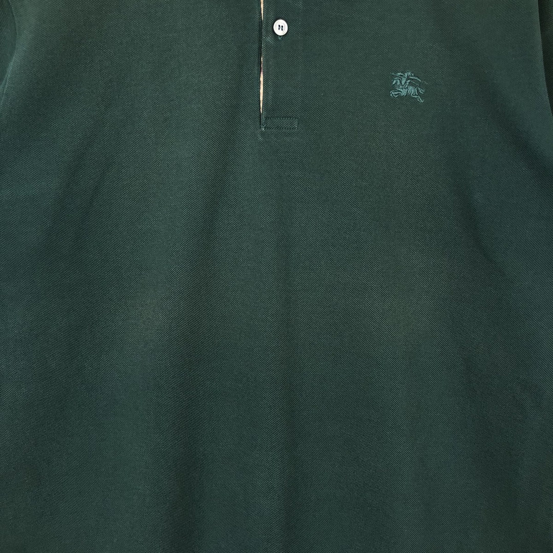 Burberry's BRIT short sleeve polo shirt, men's size L cotton Green type dark green Vintage Second Hand