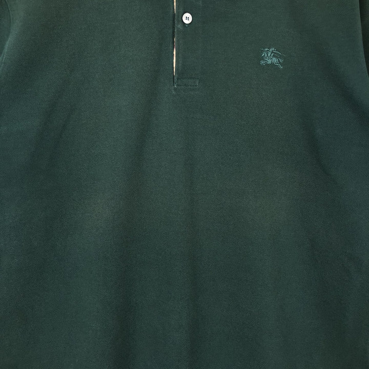 Burberry's BRIT short sleeve polo shirt, men's size L cotton Green type dark green Vintage Second Hand