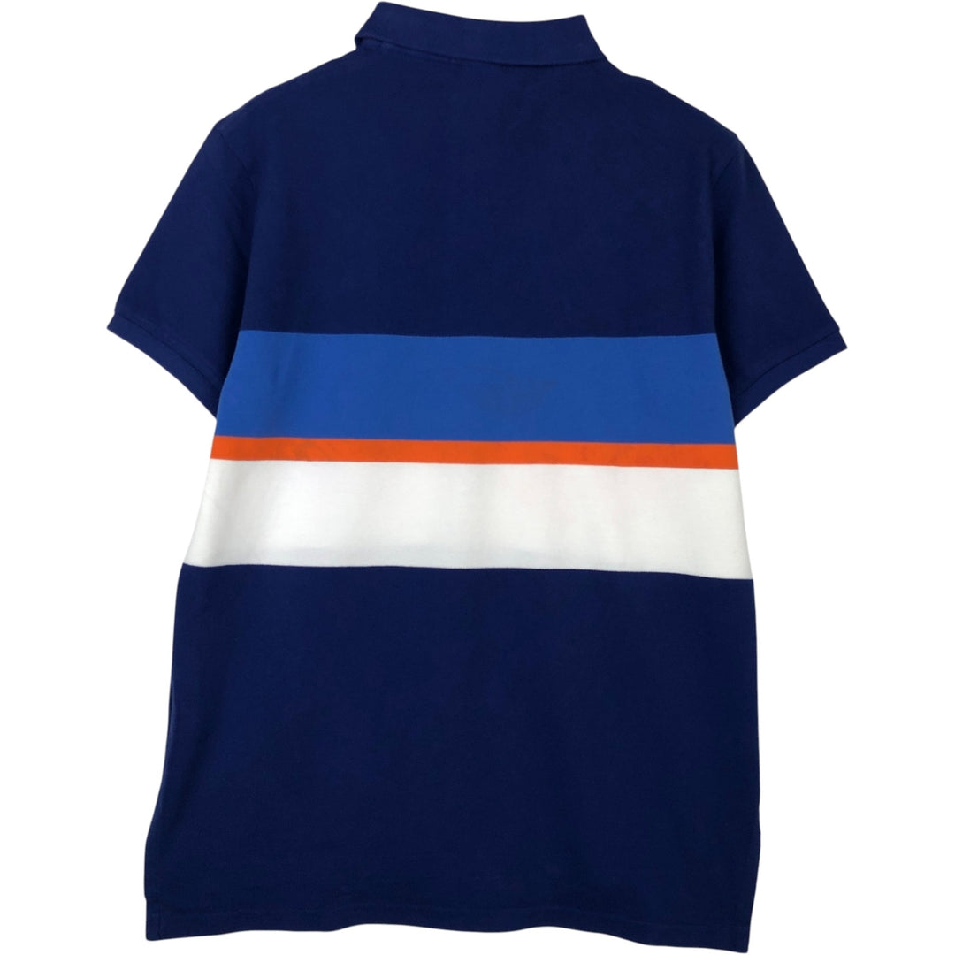 Ralph Lauren POLO by Ralph Lauren CUSTOM FIT short sleeve polo shirt, men's size L cotton navy blue type Vintage Second Hand