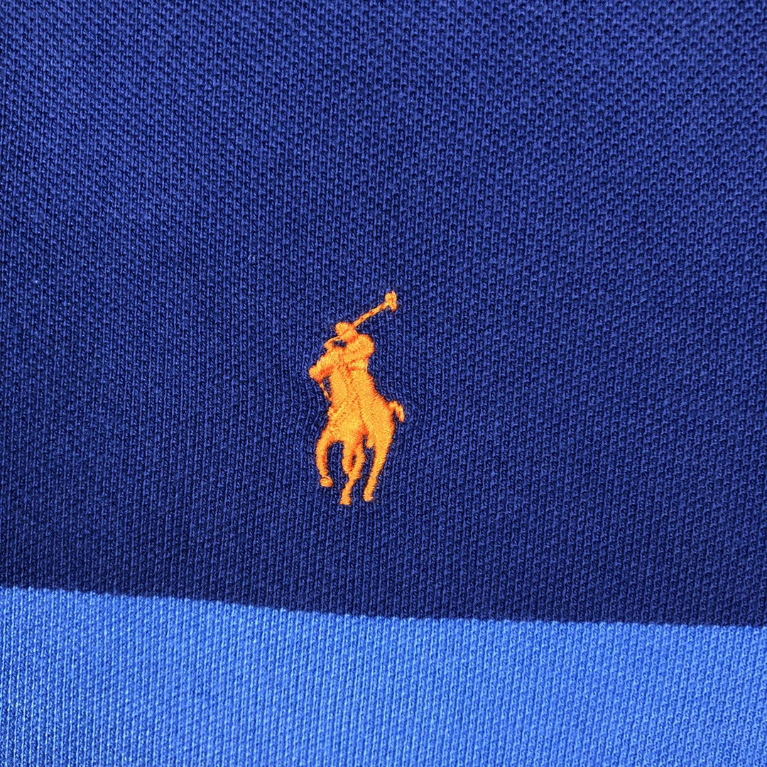 Ralph Lauren POLO by Ralph Lauren CUSTOM FIT short sleeve polo shirt, men's size L cotton navy blue type Vintage Second Hand