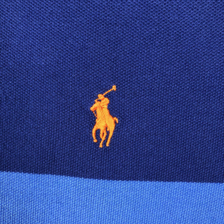 Ralph Lauren POLO by Ralph Lauren CUSTOM FIT short sleeve polo shirt, men's size L cotton navy blue type Vintage Second Hand