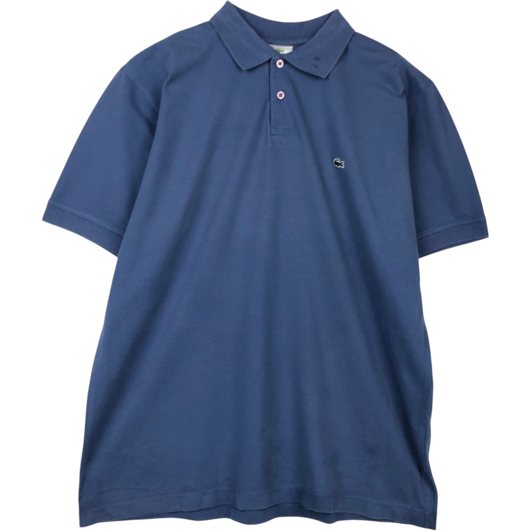 Lacoste short-sleeved polo shirt, made in France, men's size XXL cotton blue type Vintage Second Hand