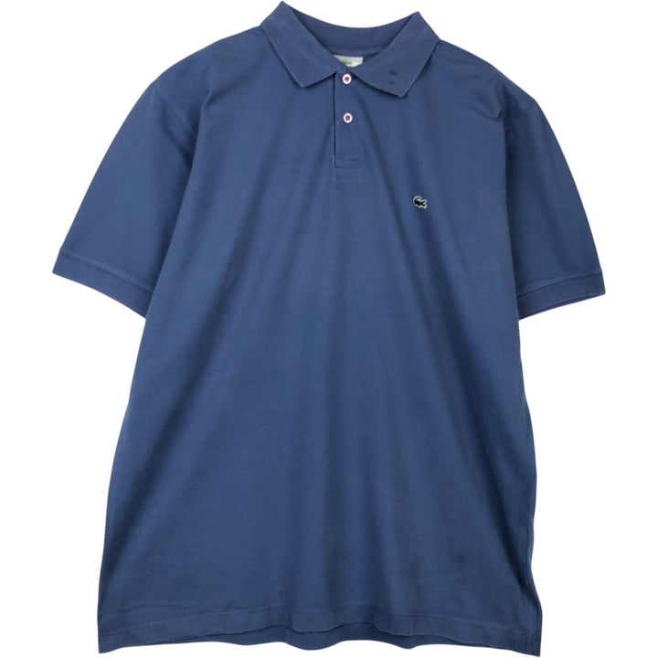 Lacoste short-sleeved polo shirt, made in France, men's size XXL cotton blue type Vintage Second Hand