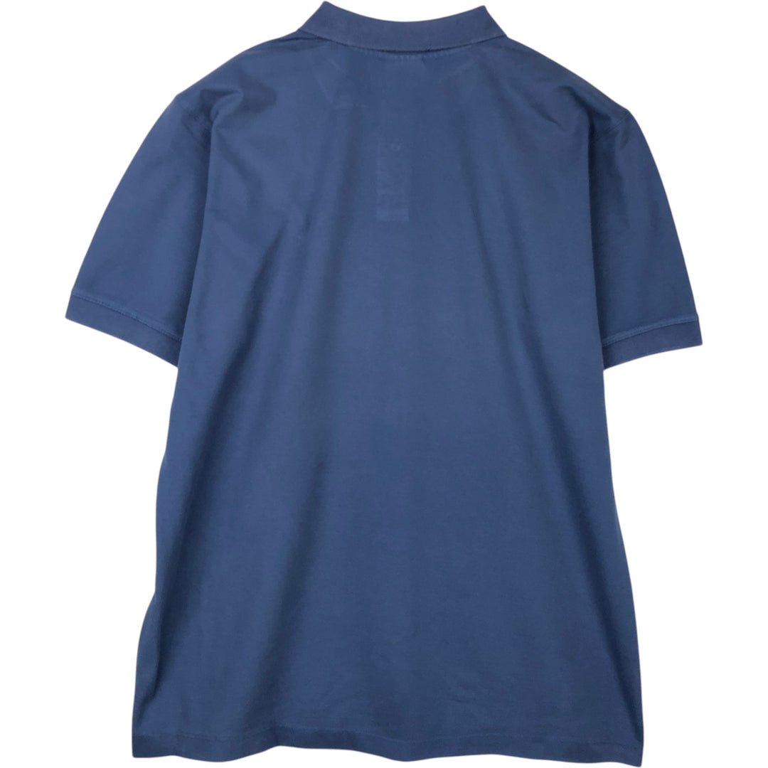 Lacoste short-sleeved polo shirt, made in France, men's size XXL cotton blue type Vintage Second Hand