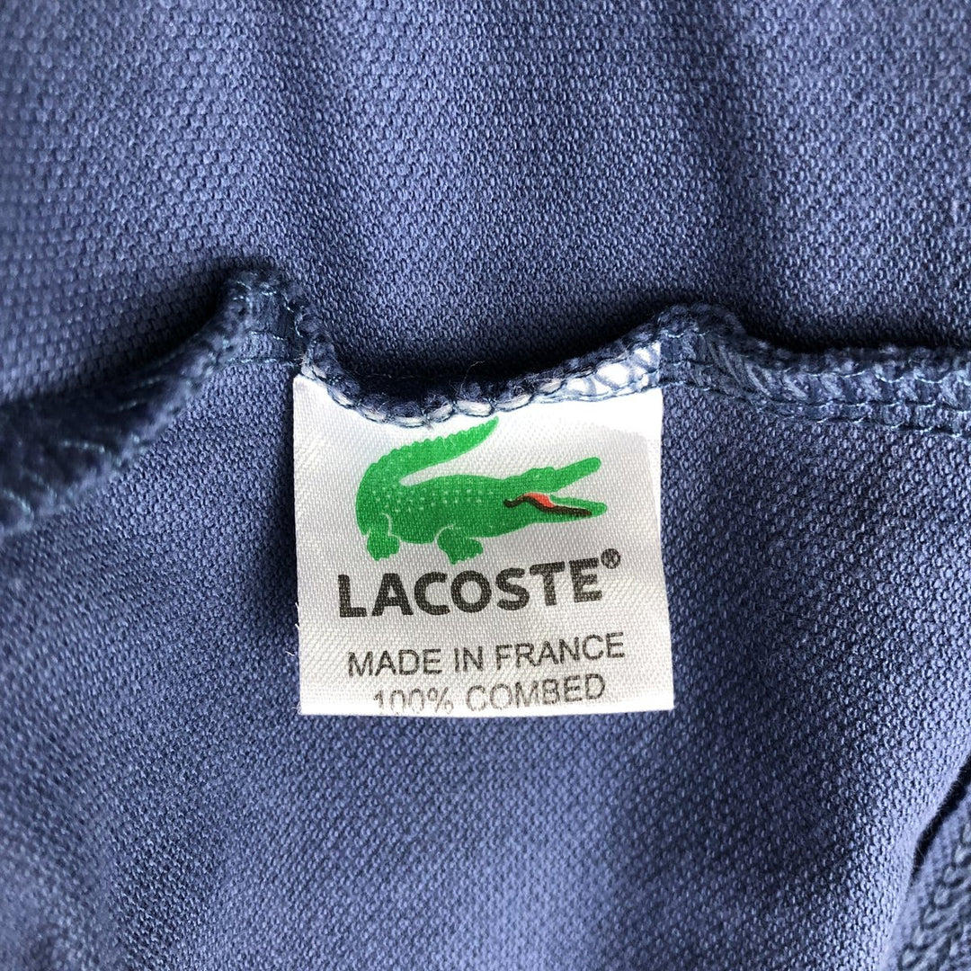 Lacoste short-sleeved polo shirt, made in France, men's size XXL cotton blue type Vintage Second Hand