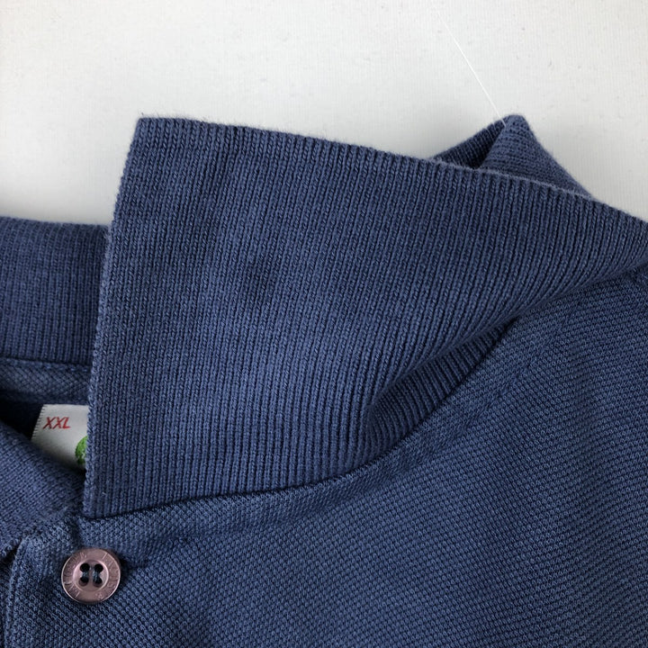 Lacoste short-sleeved polo shirt, made in France, men's size XXL cotton blue type Vintage Second Hand