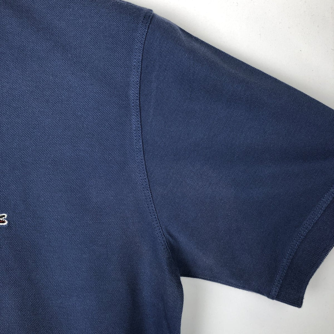 Lacoste short-sleeved polo shirt, made in France, men's size XXL cotton blue type Vintage Second Hand