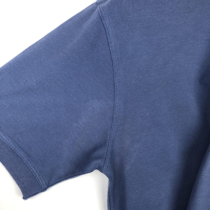 Lacoste short-sleeved polo shirt, made in France, men's size XXL cotton blue type Vintage Second Hand