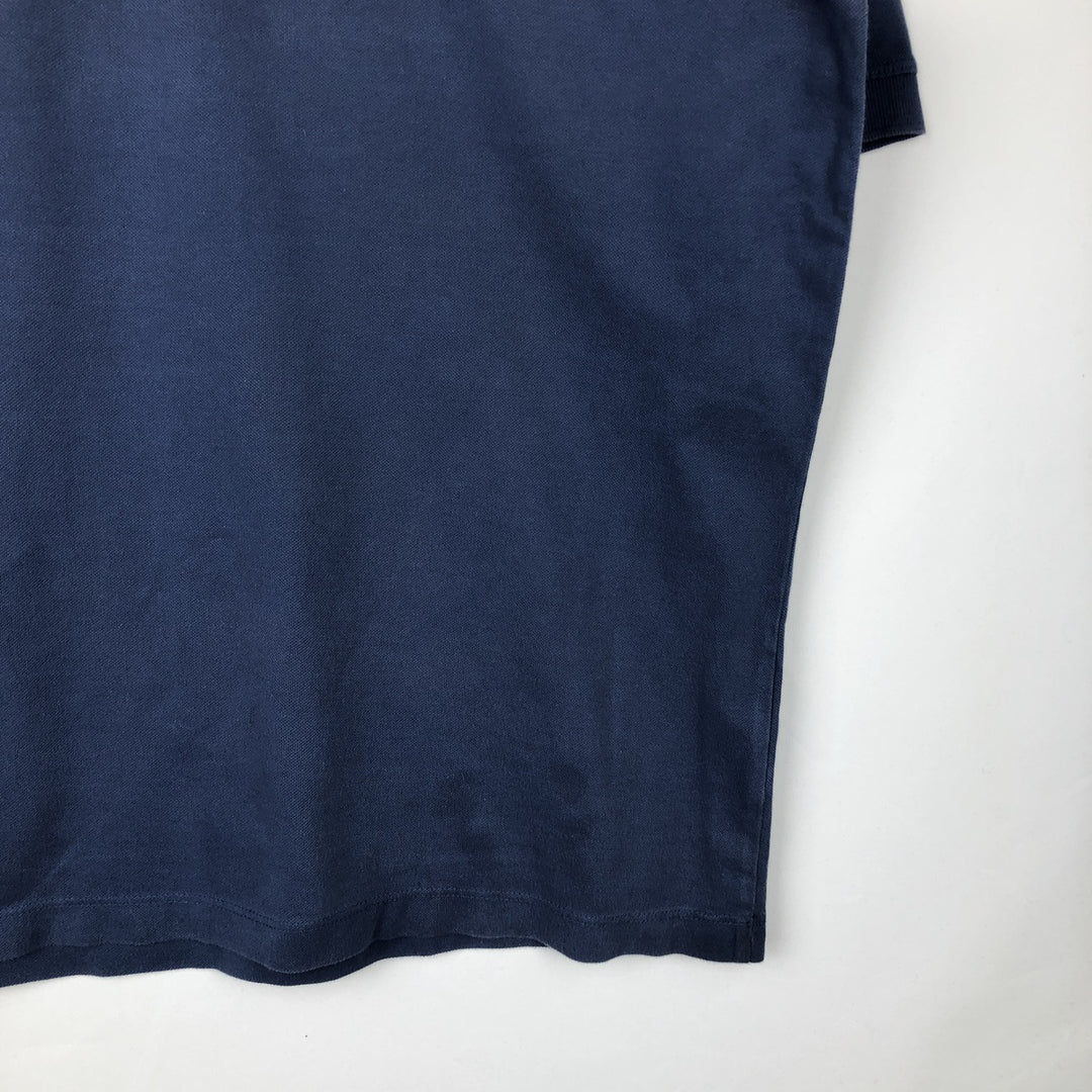 Lacoste short-sleeved polo shirt, made in France, men's size XXL cotton blue type Vintage Second Hand