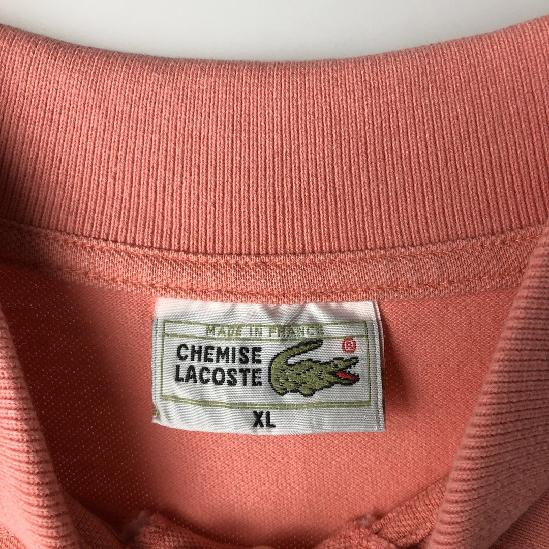 1980'S Lacoste CHEMISE French Lacoste Short-Sleeve Polo Shirt, Made in France, Men's Size XL (Equivalent), Vintage unclear coral Vintage Second Hand