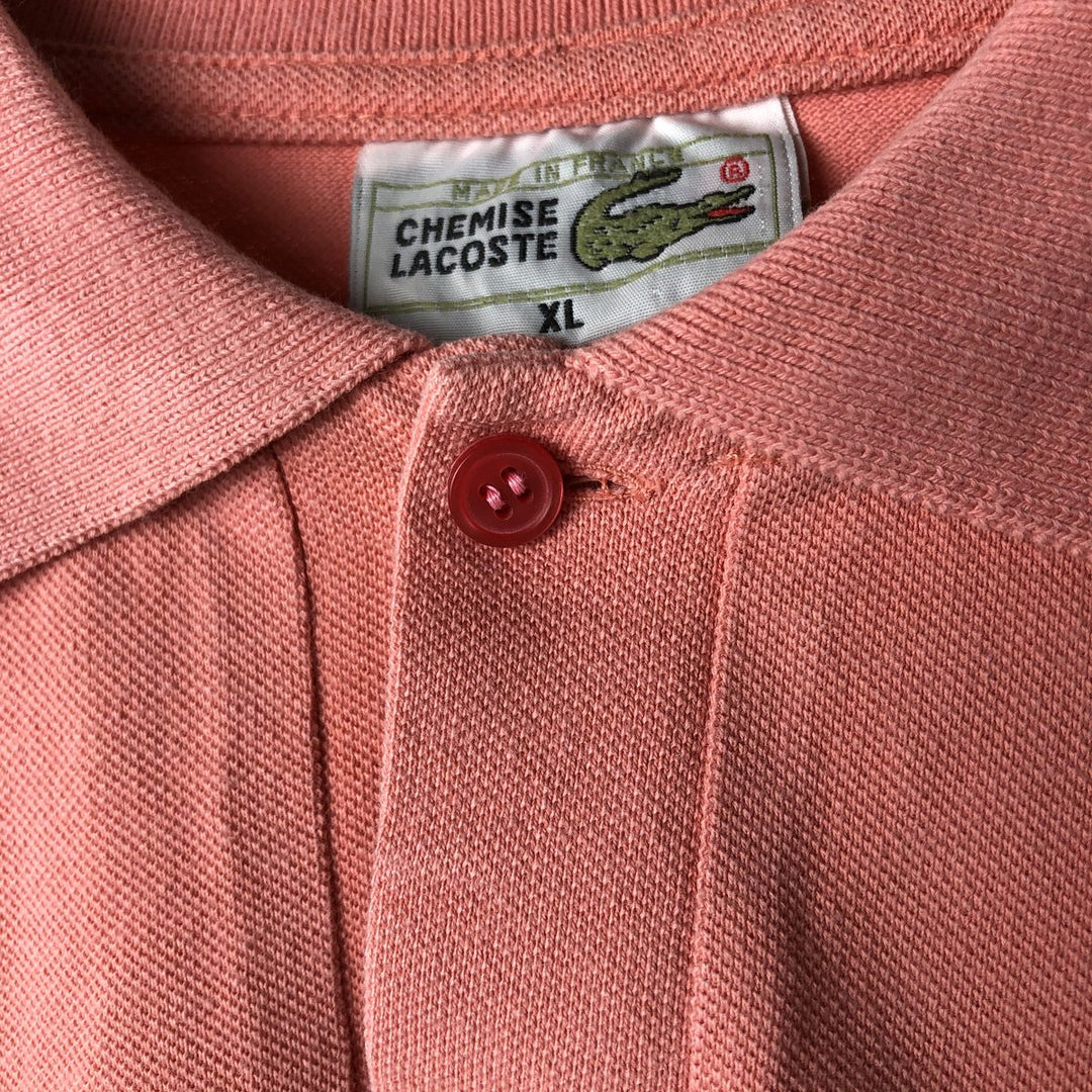 1980'S Lacoste CHEMISE French Lacoste Short-Sleeve Polo Shirt, Made in France, Men's Size XL (Equivalent), Vintage unclear coral Vintage Second Hand