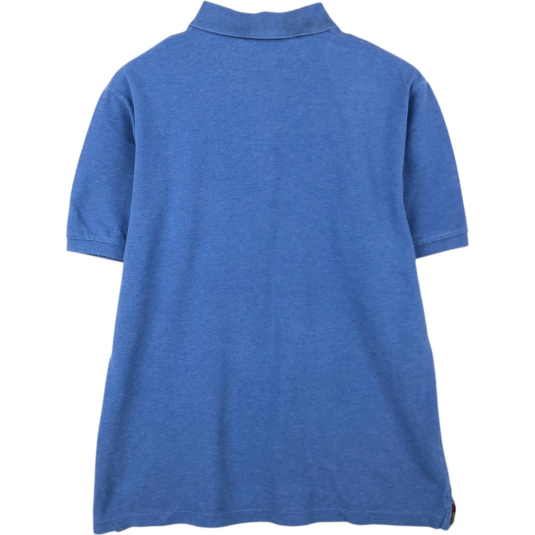 Burberry's short-sleeved polo shirt, men's size L (approx.) cotton Blue type light blue Vintage Second Hand