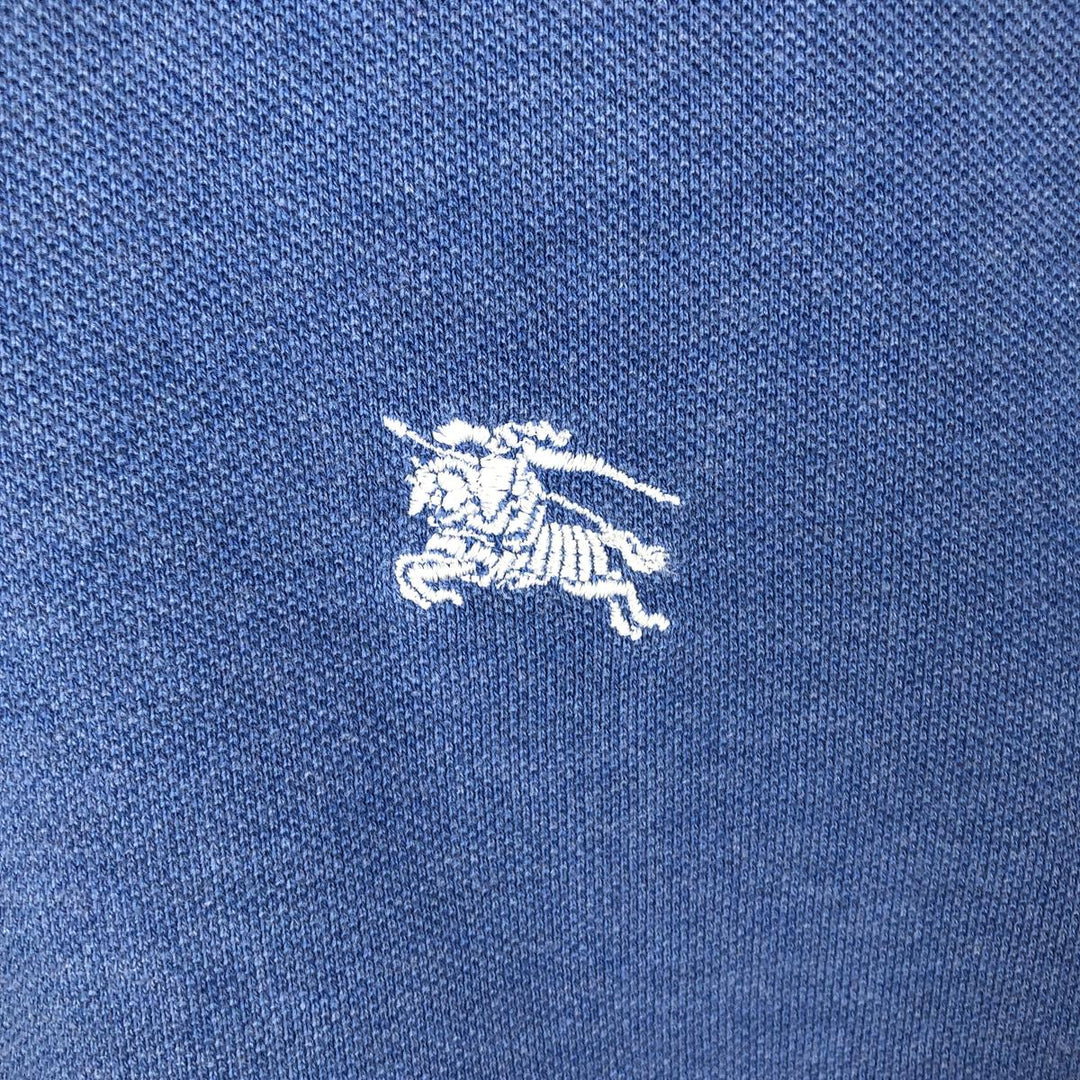 Burberry's short-sleeved polo shirt, men's size L (approx.) cotton Blue type light blue Vintage Second Hand