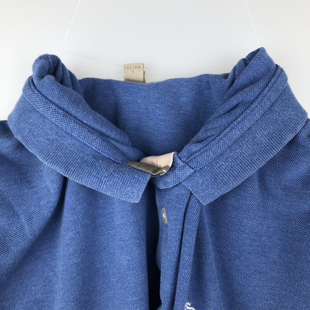 Burberry's short-sleeved polo shirt, men's size L (approx.) cotton Blue type light blue Vintage Second Hand