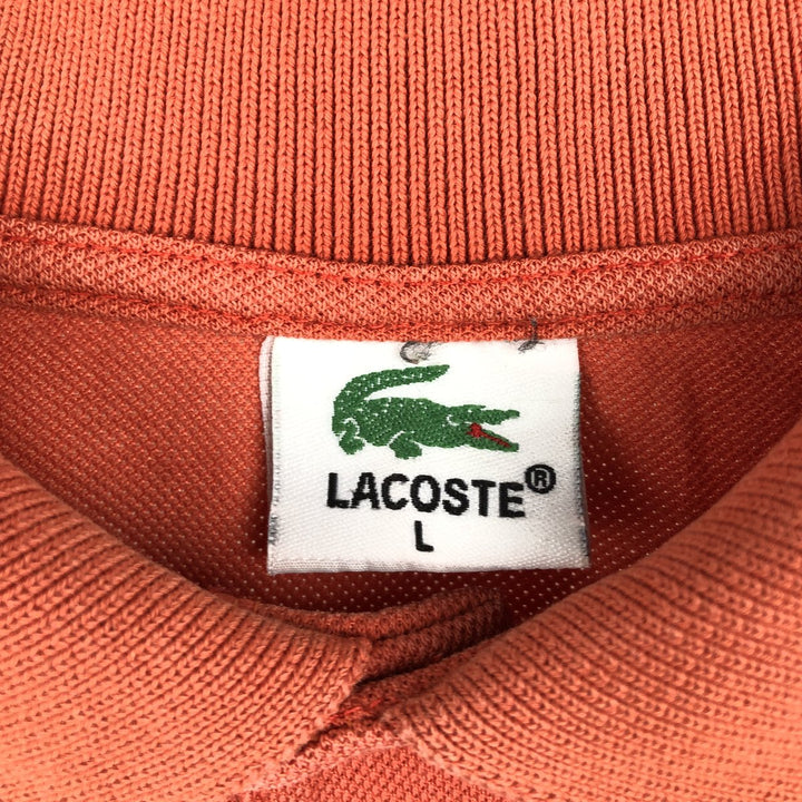 Lacoste short-sleeved polo shirt, made in France, men's size L (approx.) cotton orange type Vintage Second Hand