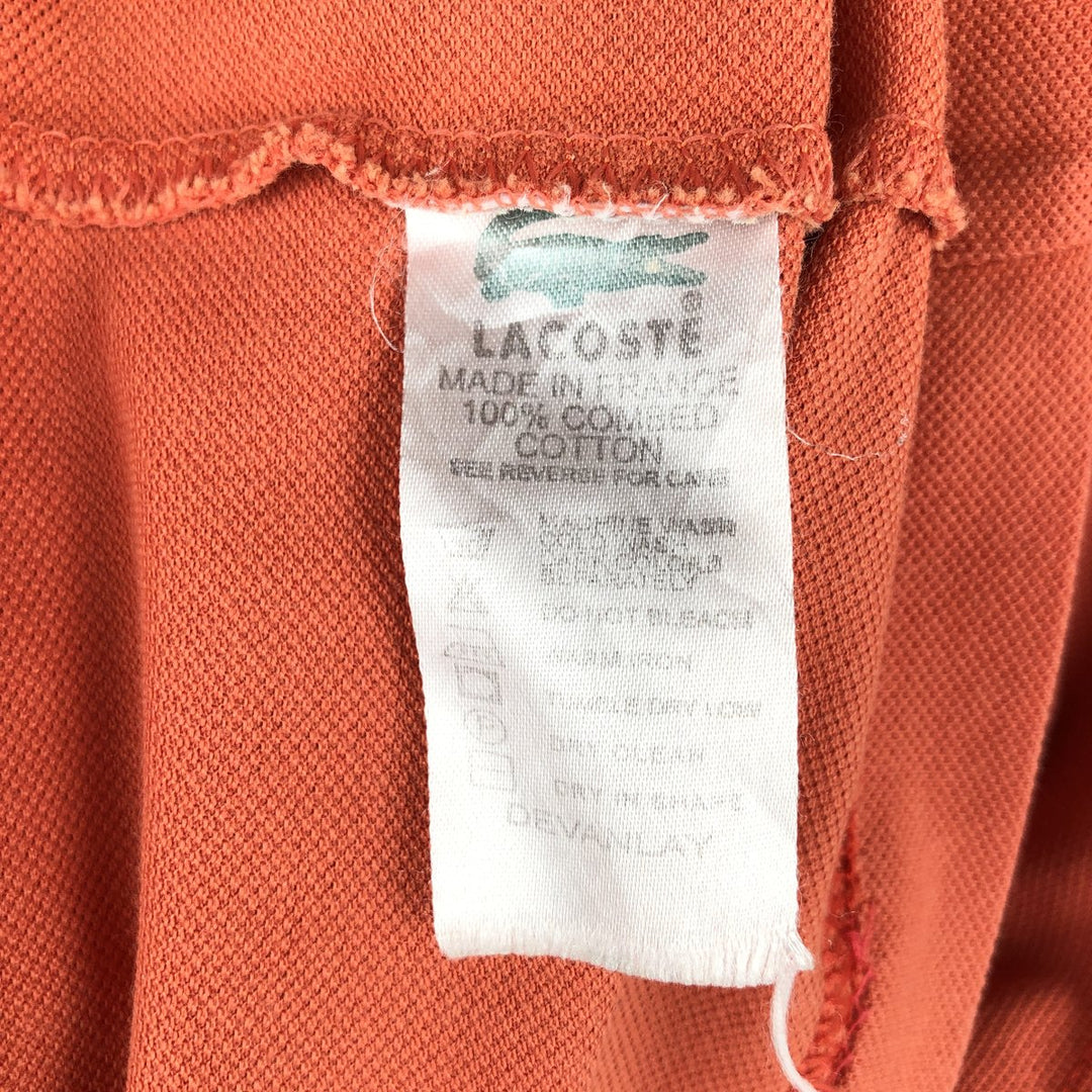 Lacoste short-sleeved polo shirt, made in France, men's size L (approx.) cotton orange type Vintage Second Hand