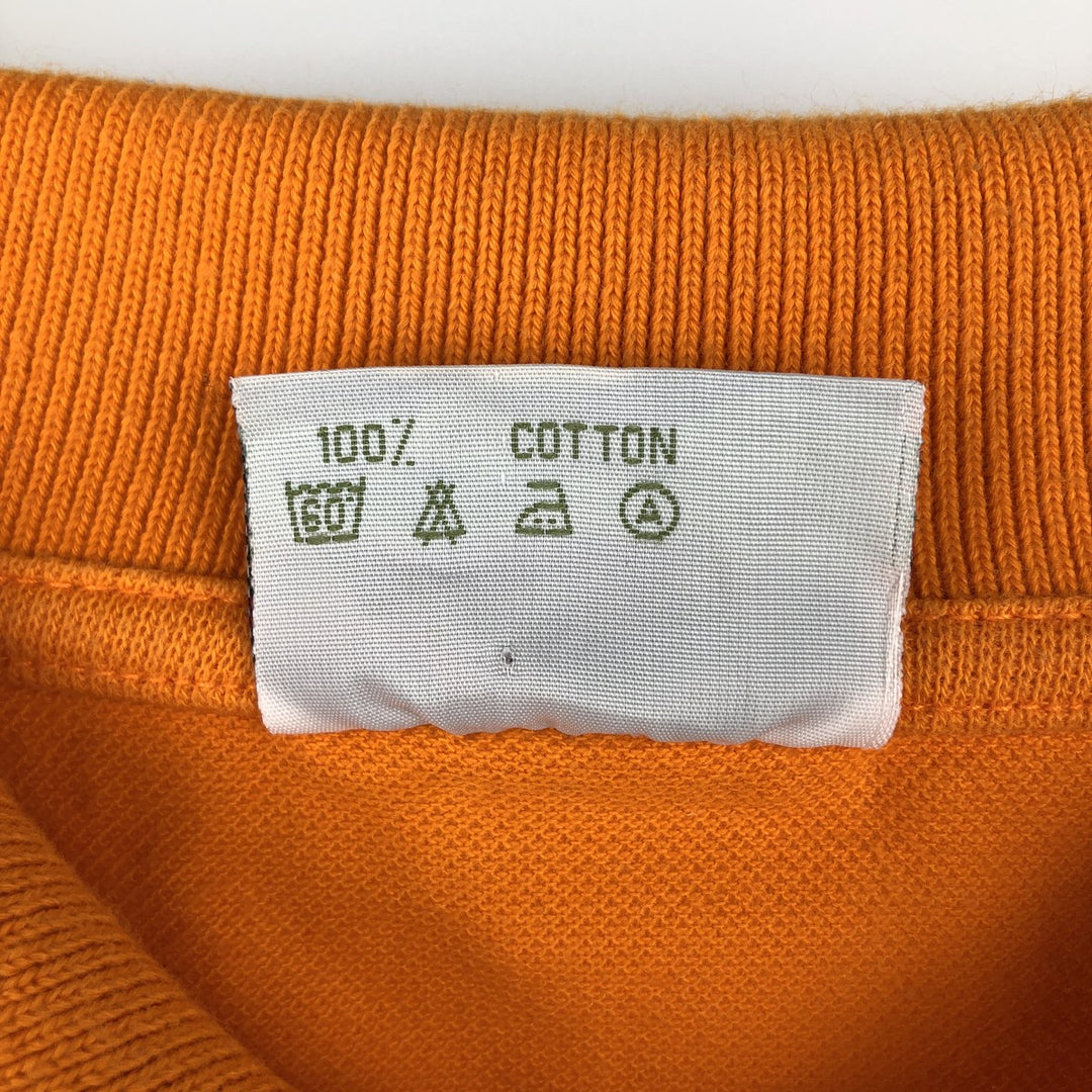 80s-90'S Lacoste short-sleeved polo shirt, men's size L equivalent, vintage. cotton orange type Vintage Second Hand