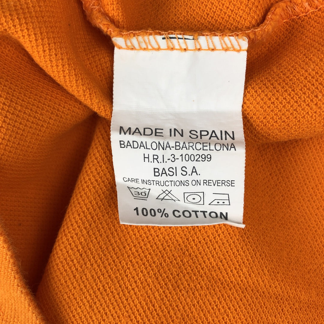 80s-90'S Lacoste short-sleeved polo shirt, men's size L equivalent, vintage. cotton orange type Vintage Second Hand
