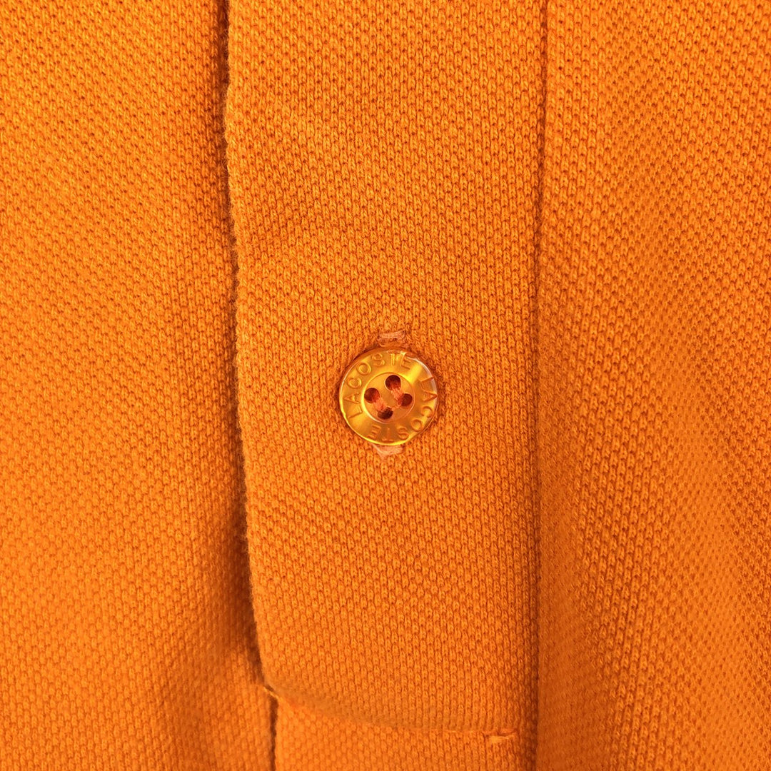 80s-90'S Lacoste short-sleeved polo shirt, men's size L equivalent, vintage. cotton orange type Vintage Second Hand