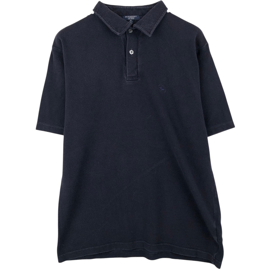 Burberry's London short-sleeved polo shirt, made in England, men's size M equivalent. cotton black type Vintage Second Hand