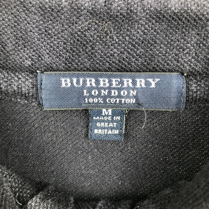 Burberry's London short-sleeved polo shirt, made in England, men's size M equivalent. cotton black type Vintage Second Hand