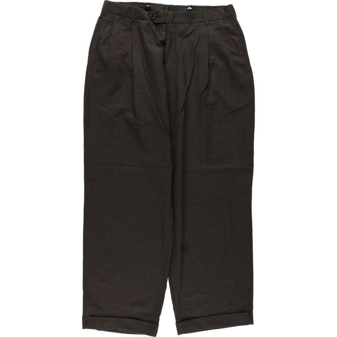 All-over print cotton slacks pants, men's size W34 (approx.) unclear brown type Vintage Second Hand