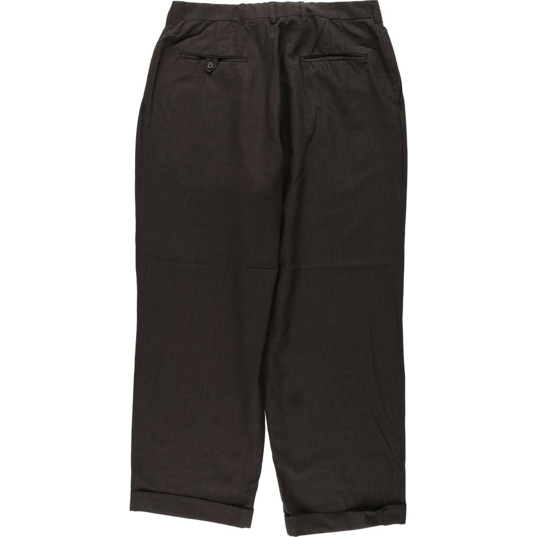 All-over print cotton slacks pants, men's size W34 (approx.) unclear brown type Vintage Second Hand