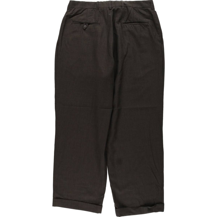 All-over print cotton slacks pants, men's size W34 (approx.) unclear brown type Vintage Second Hand