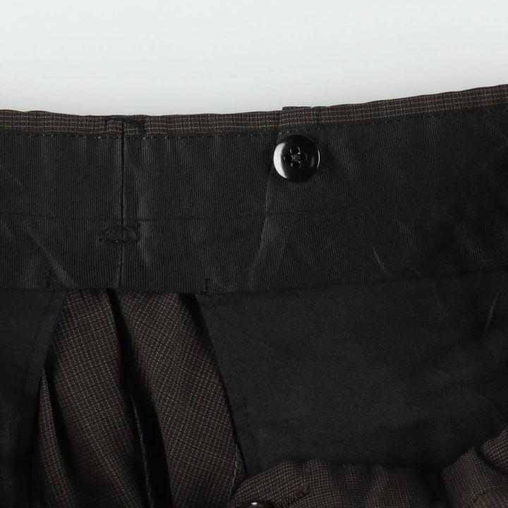 All-over print cotton slacks pants, men's size W34 (approx.) unclear brown type Vintage Second Hand