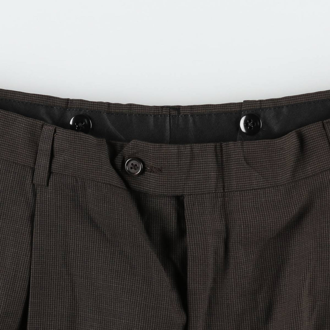 All-over print cotton slacks pants, men's size W34 (approx.) unclear brown type Vintage Second Hand