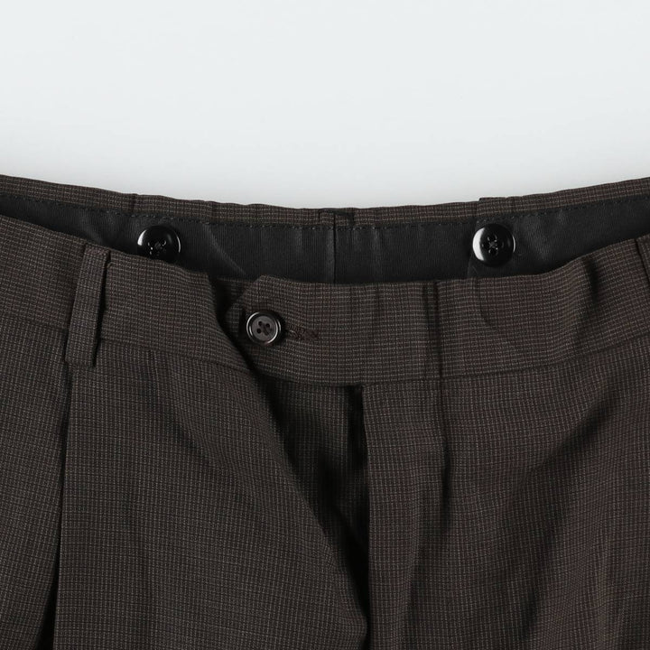 All-over print cotton slacks pants, men's size W34 (approx.) unclear brown type Vintage Second Hand