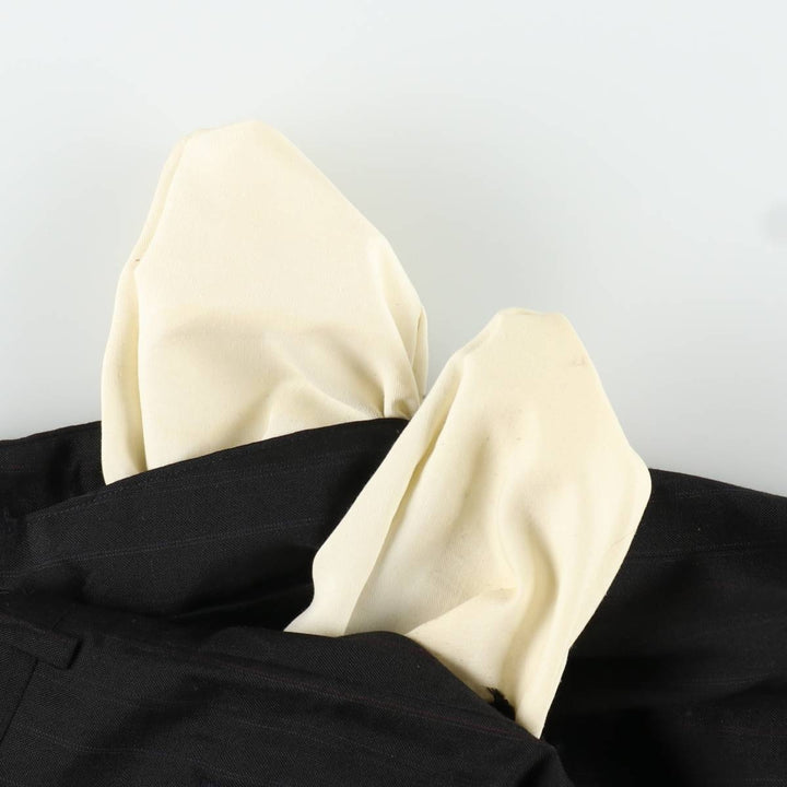 HAGGER Stripe Pattern Two-Pleat Slacks Pants, Made in USA, Men's W32 (approx.) polyester black type Vintage Second Hand