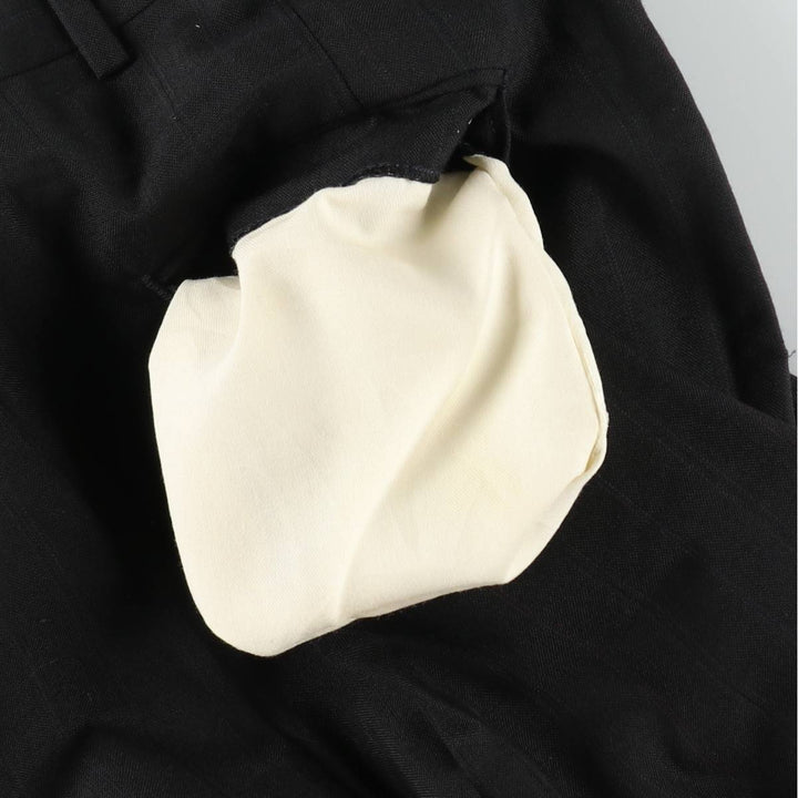 HAGGER Stripe Pattern Two-Pleat Slacks Pants, Made in USA, Men's W32 (approx.) polyester black type Vintage Second Hand