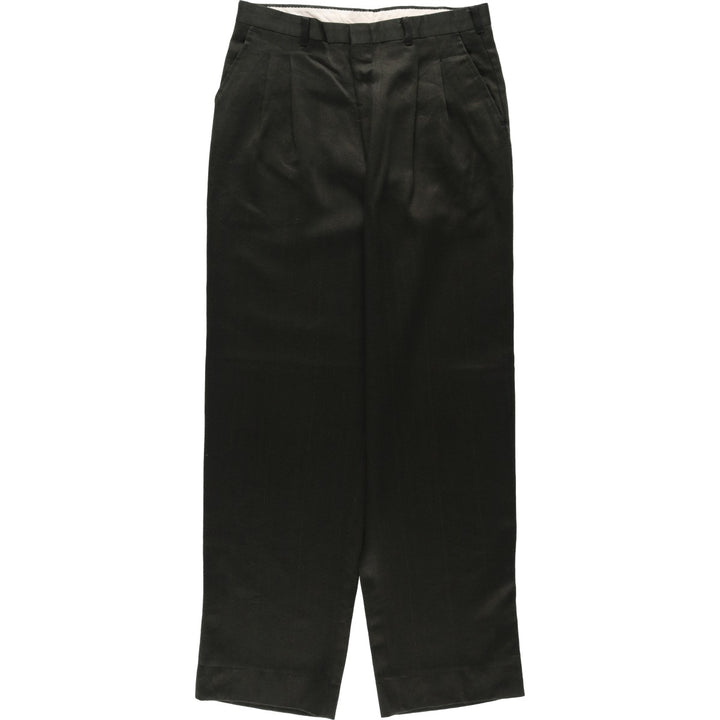 Two-pleat slacks for men, equivalent to W31 unclear dark green Vintage Second Hand