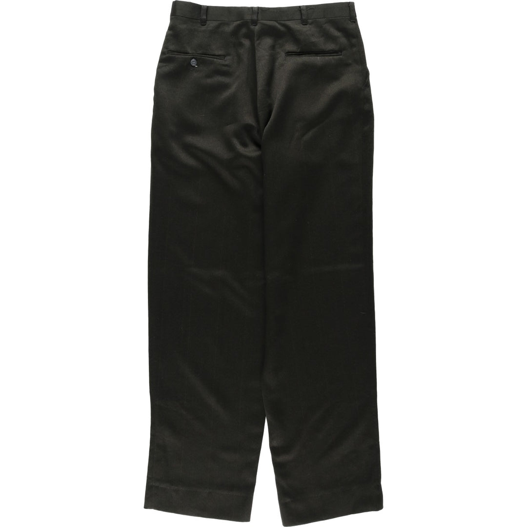 Two-pleat slacks for men, equivalent to W31 unclear dark green Vintage Second Hand