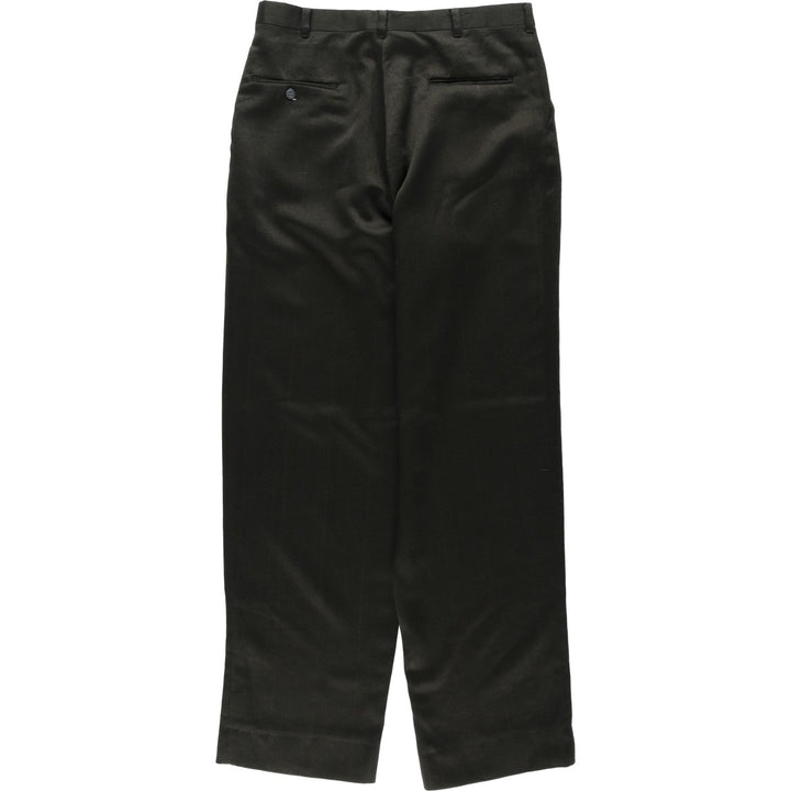 Two-pleat slacks for men, equivalent to W31 unclear dark green Vintage Second Hand