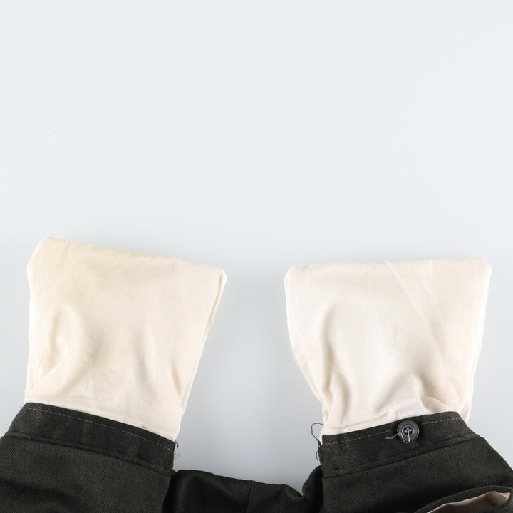 Two-pleat slacks for men, equivalent to W31 unclear dark green Vintage Second Hand